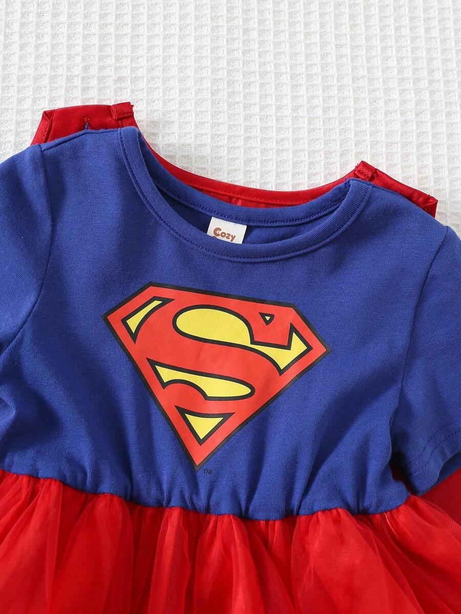 kostium SUPERMAN ZESTAW SUKIENKA PELERYNA