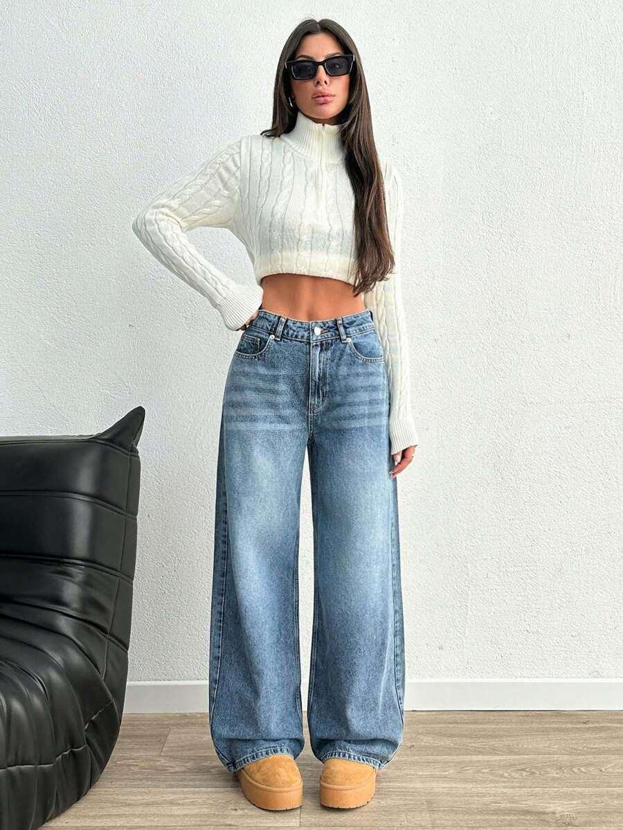 NIEBIESKIE SPODNIE JEANS
