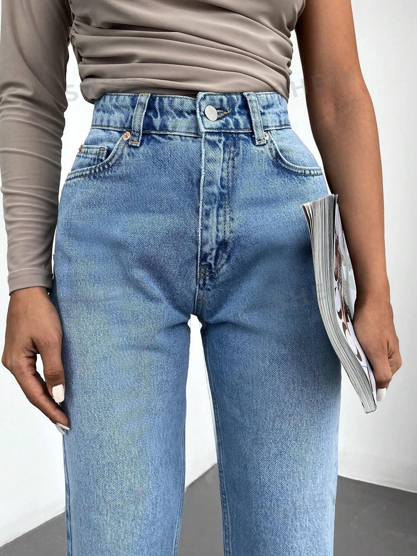 PROSTE SPODNIE JEANS KIESZENIE ZAMEK