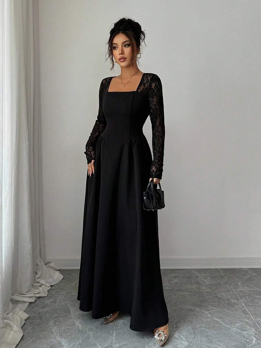 CZARNA MAXI SUKIENKA