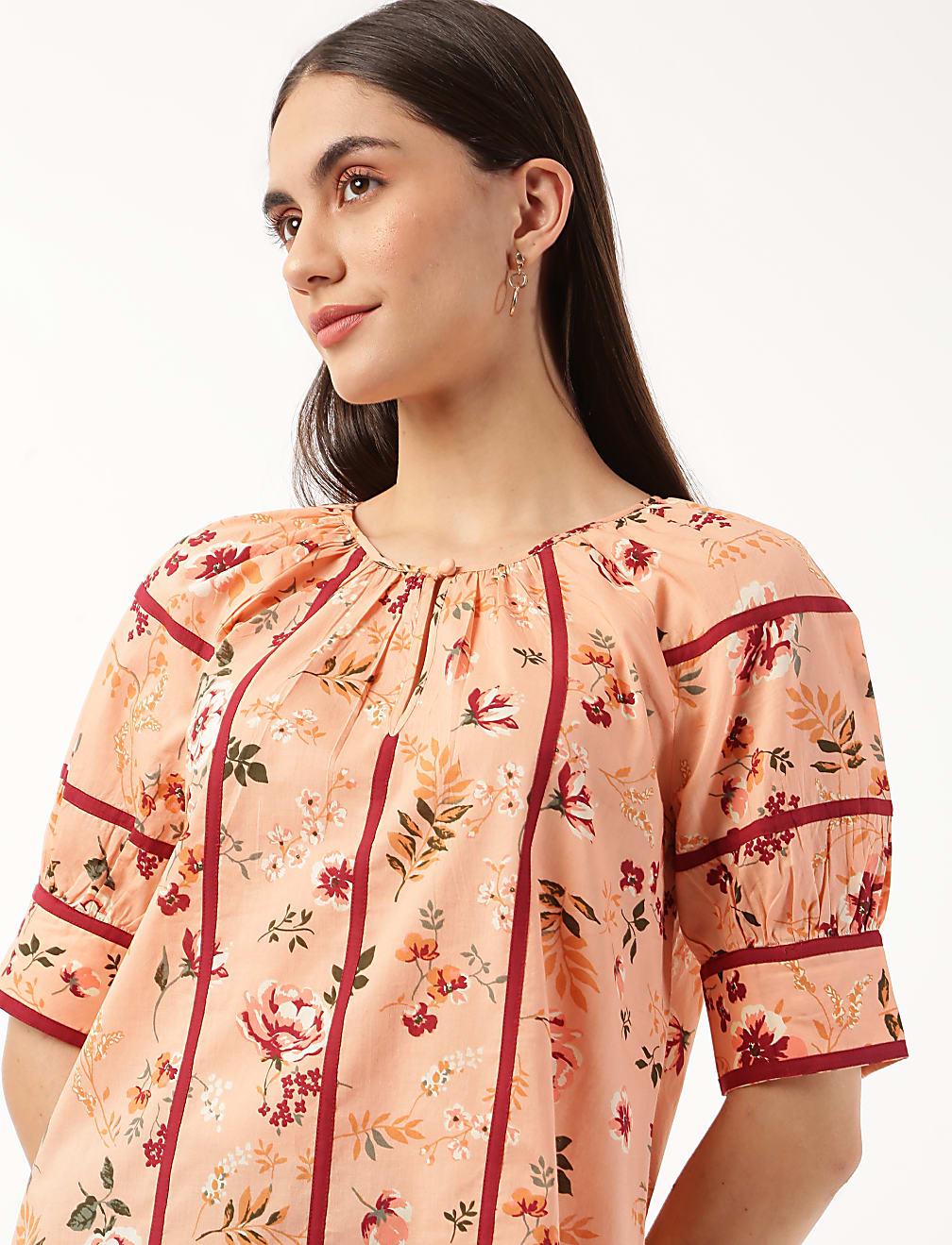 BLUZKA OKRĄGŁY DEKOLT WZÓR T43-7085K-L4
