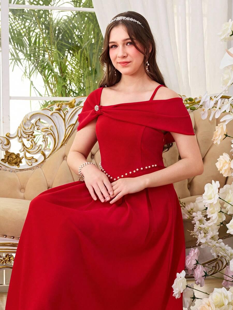 CZERWONA SUKIENKA KOKARDA