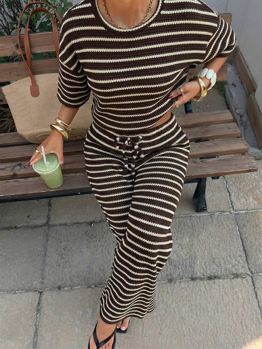 spodnie w paski casual 