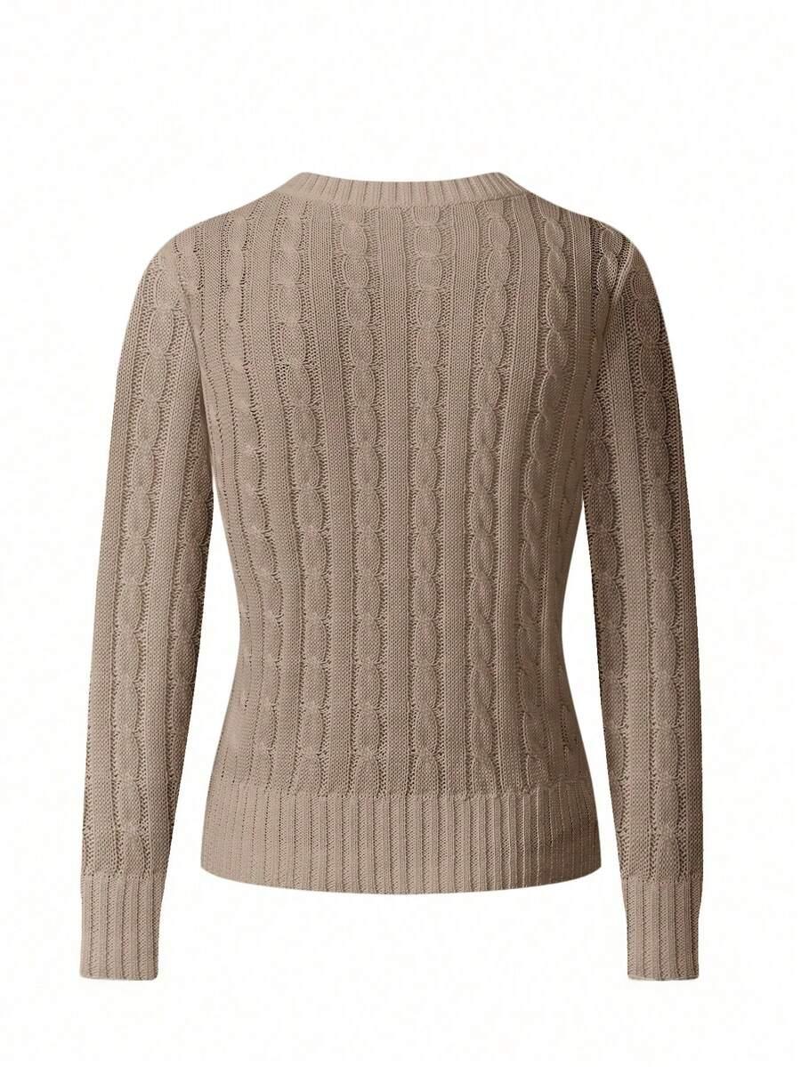 BEŻOWY SWETER V-NECK