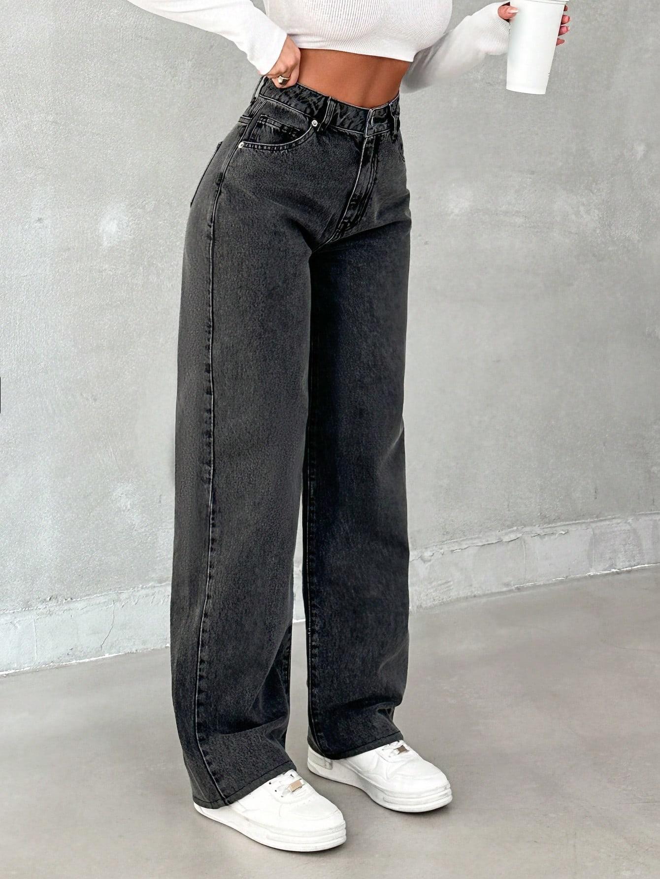 CZARNE SPODNIE JEANS 