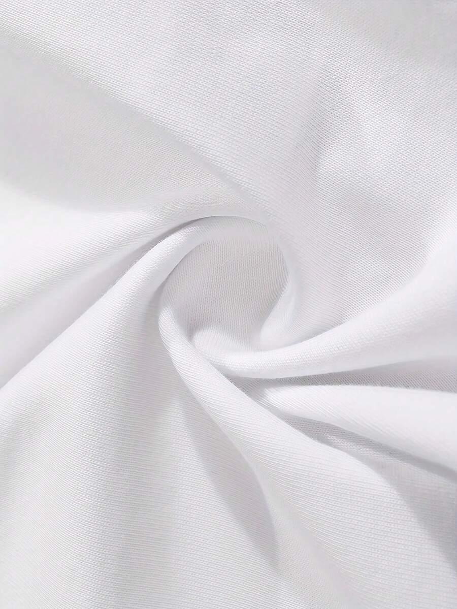 biały t-shirt okrągły dekolt
