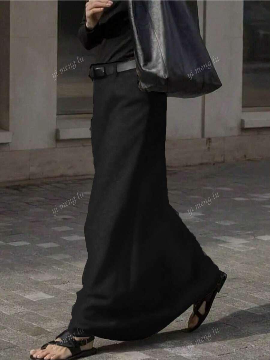 CZARNA MAXI SPÓDNICA