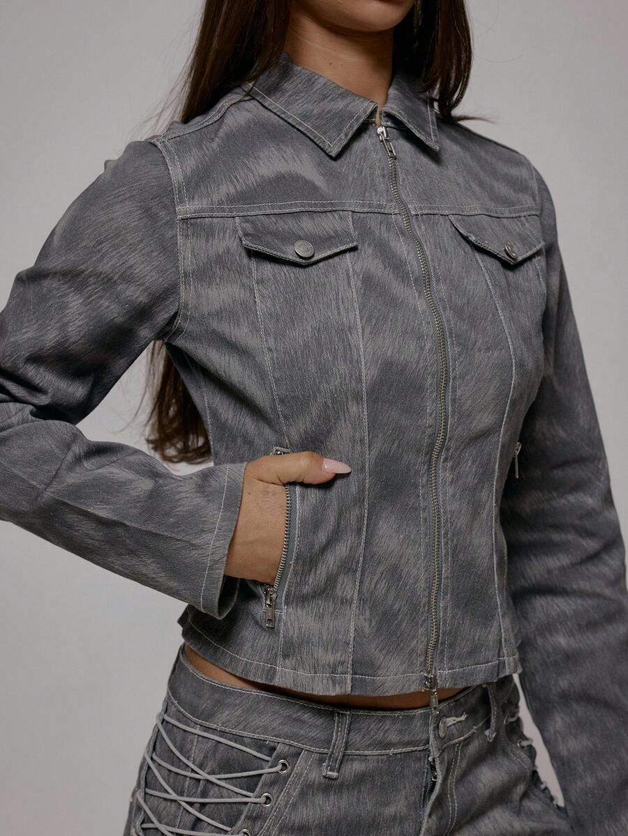 kurtka jeans zamek