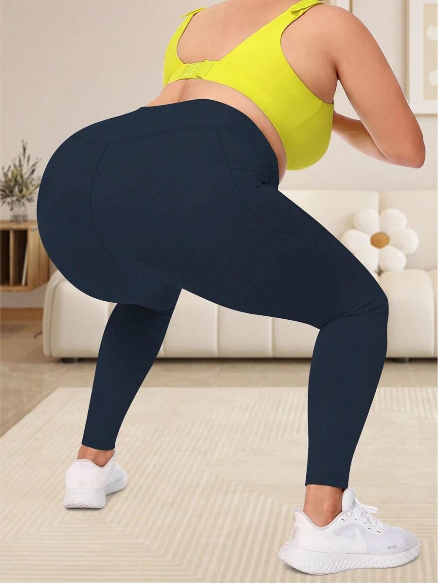 NIEBIESKIE LEGGINSY WYSOKI STAN