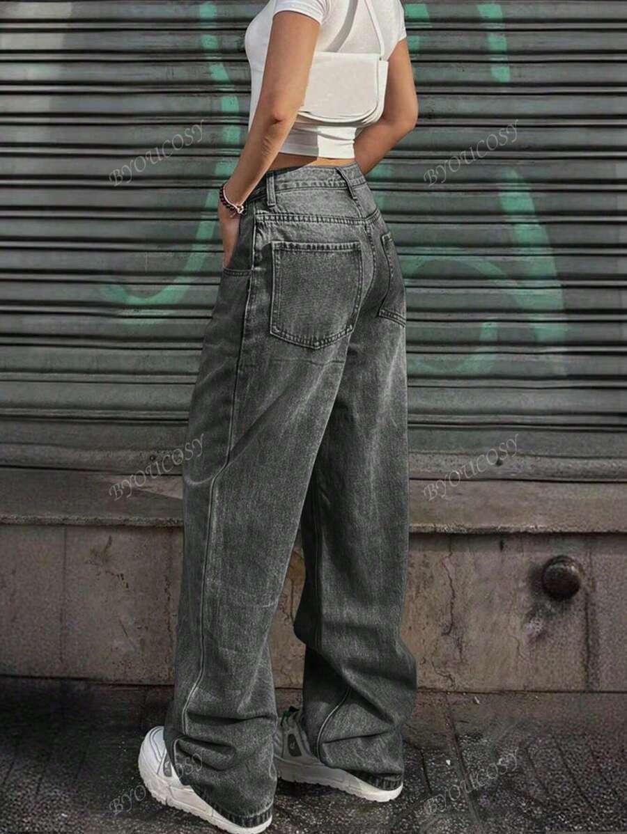 SZARE SPODNIE JEANS