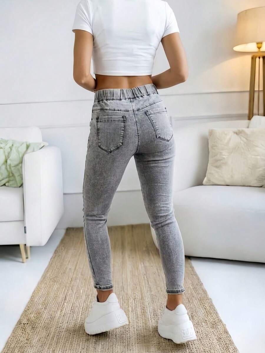 SZARE SPODNIE JEANS