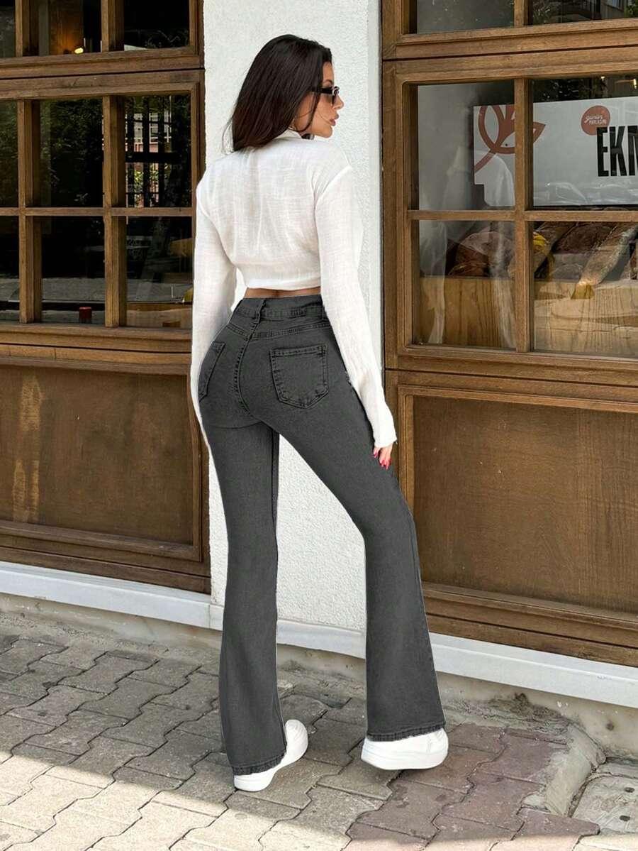 SZARE SPODNIE JEANS 