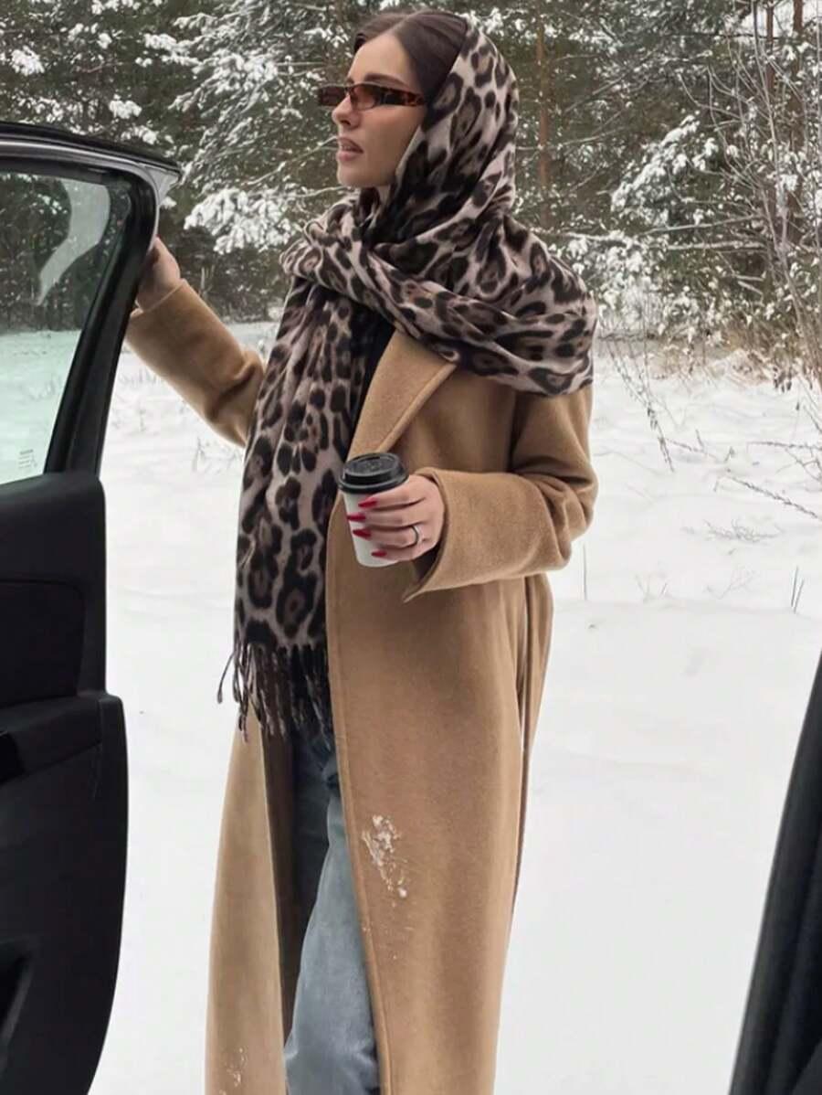 szalik wzór frędzle
