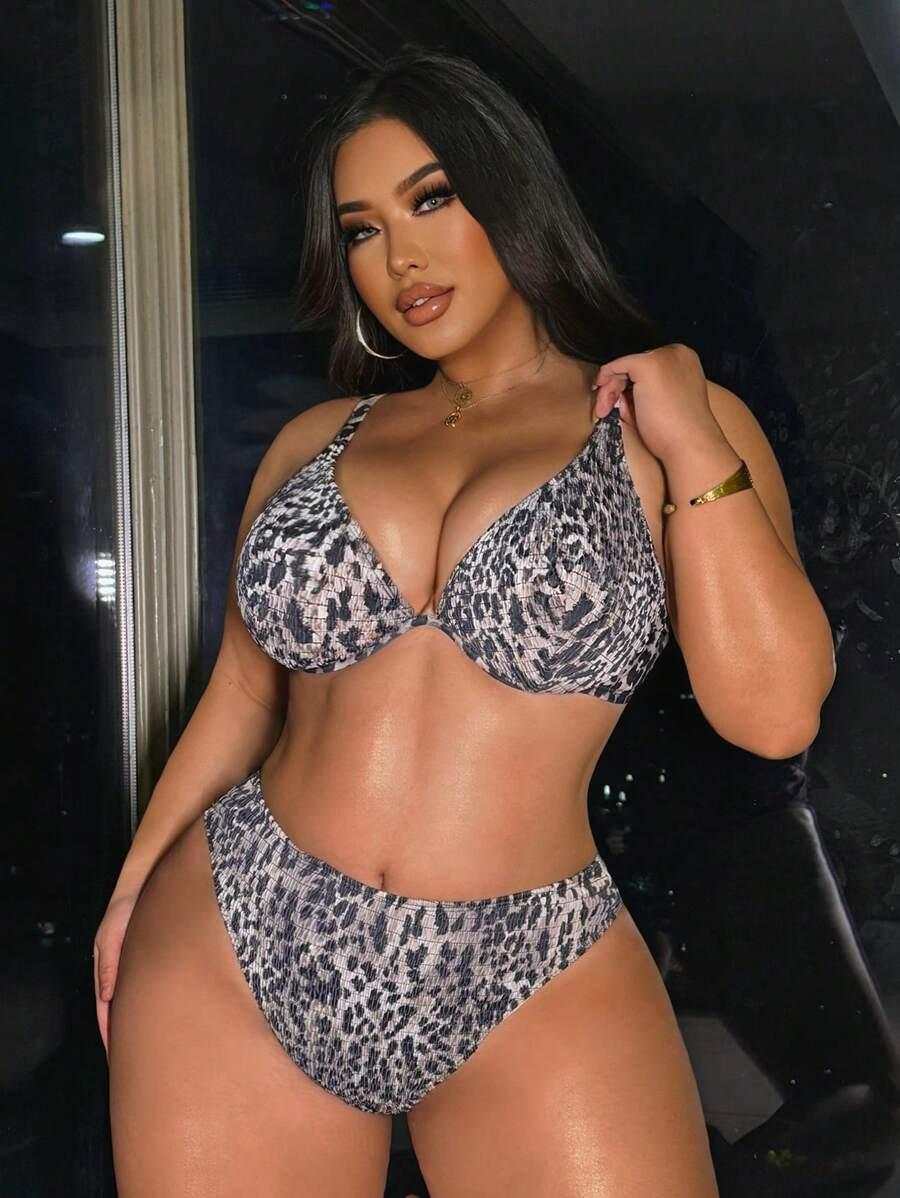 dół bikini animal print