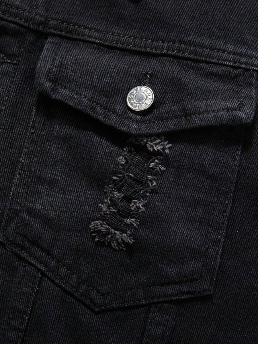 CZARNA KAMIZELKA JEANS