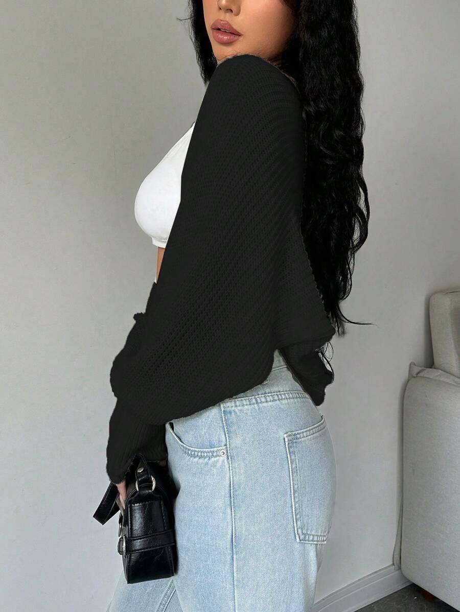 CZARNY SWETER KARDIGAN