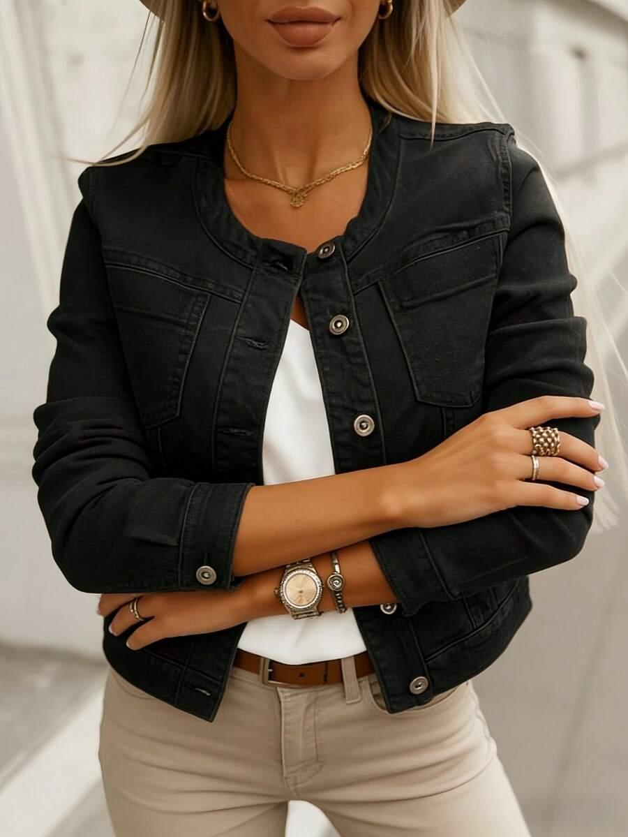 CZARNA KURTKA JEANS