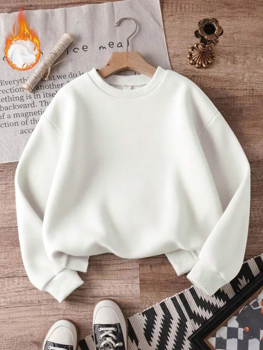 białą gładka bluza