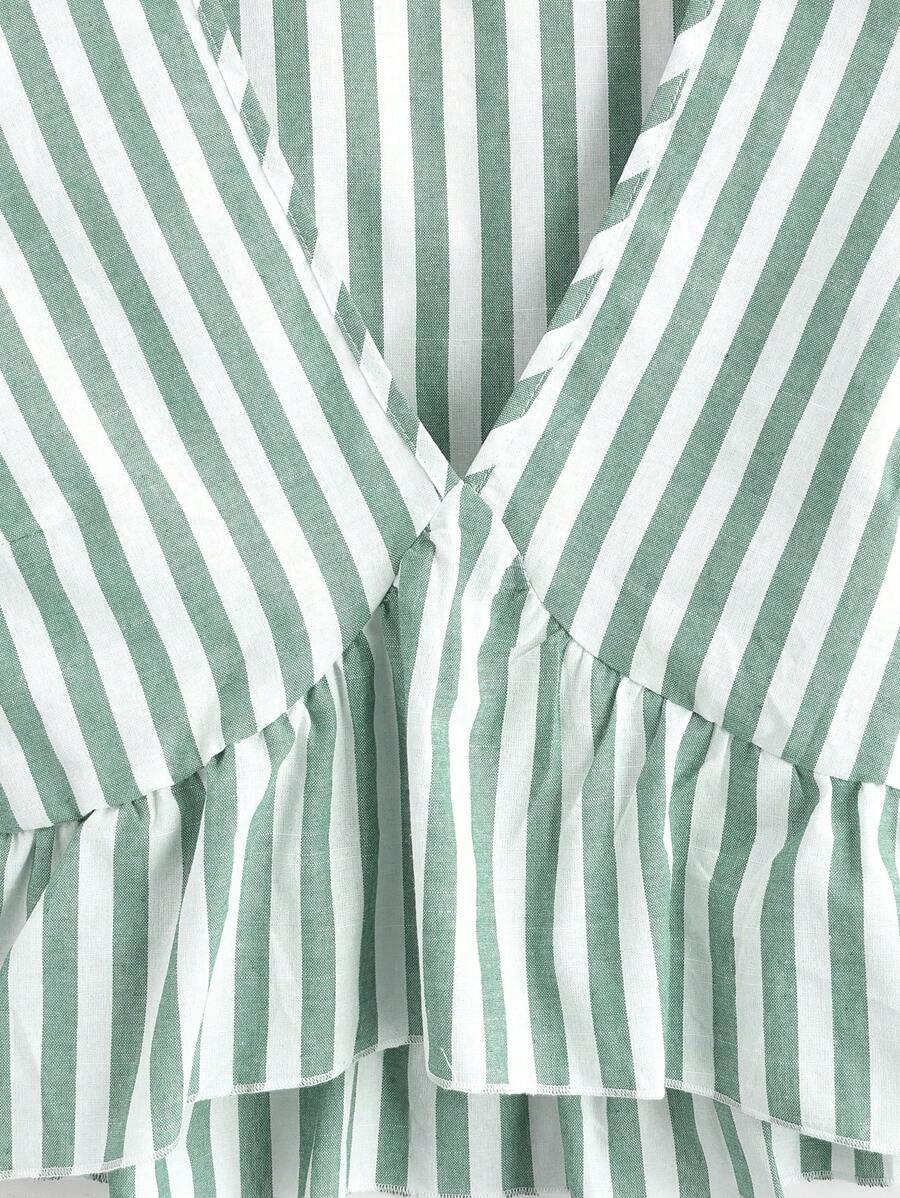 BLUZKA W PASKI V-NECK
