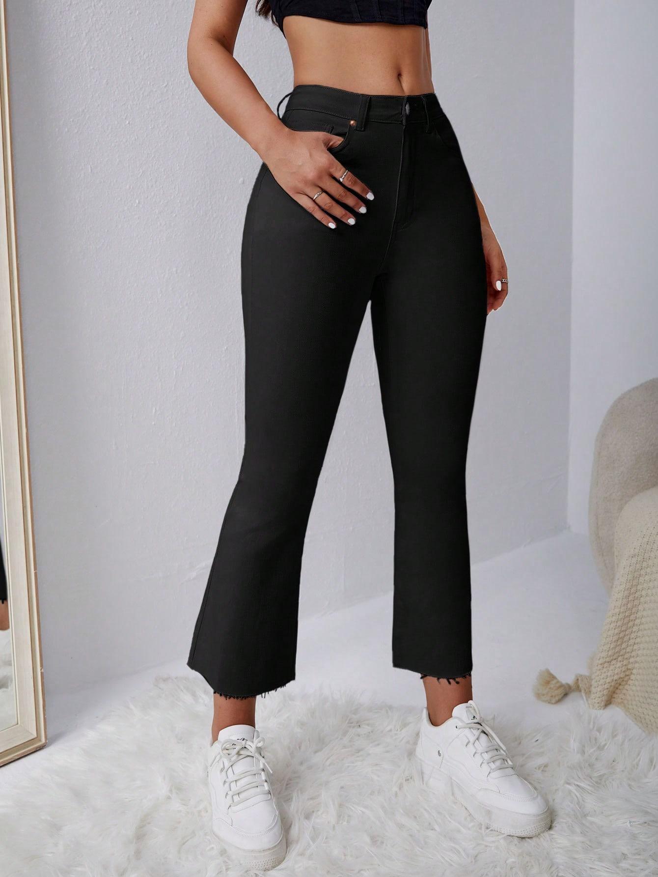 CZARNE SPODNIE JEANSOWE WYSOKI STAN