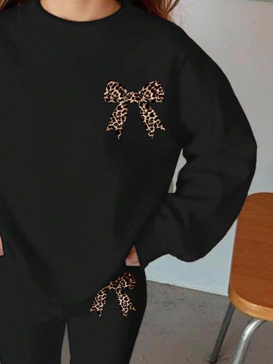 czarny komplet bluza spodnie nadruk