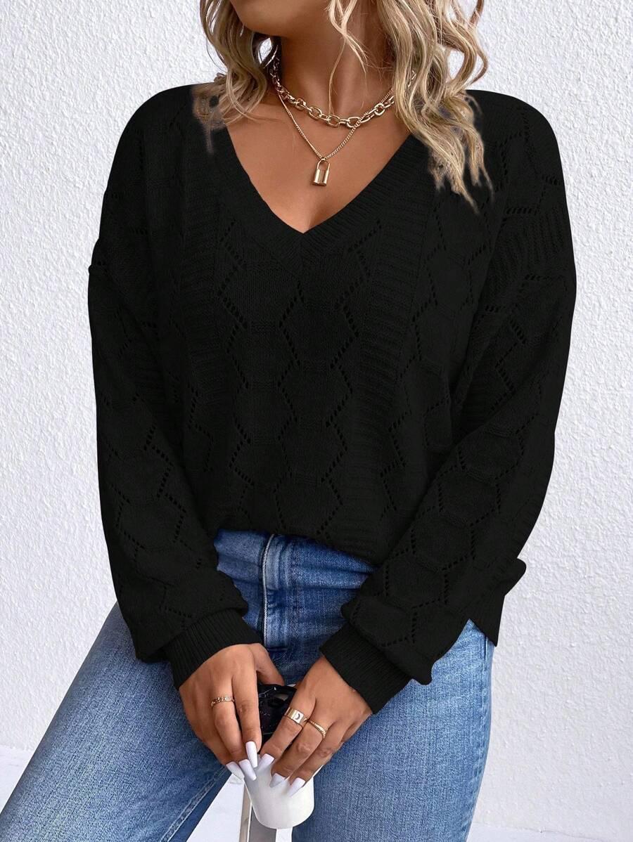 KLASYCZNY SWETER V NECK