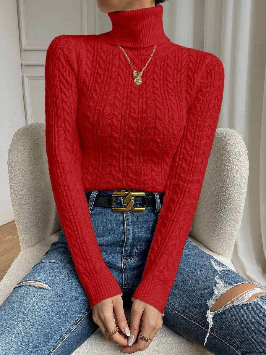 czerwony sweter golf
