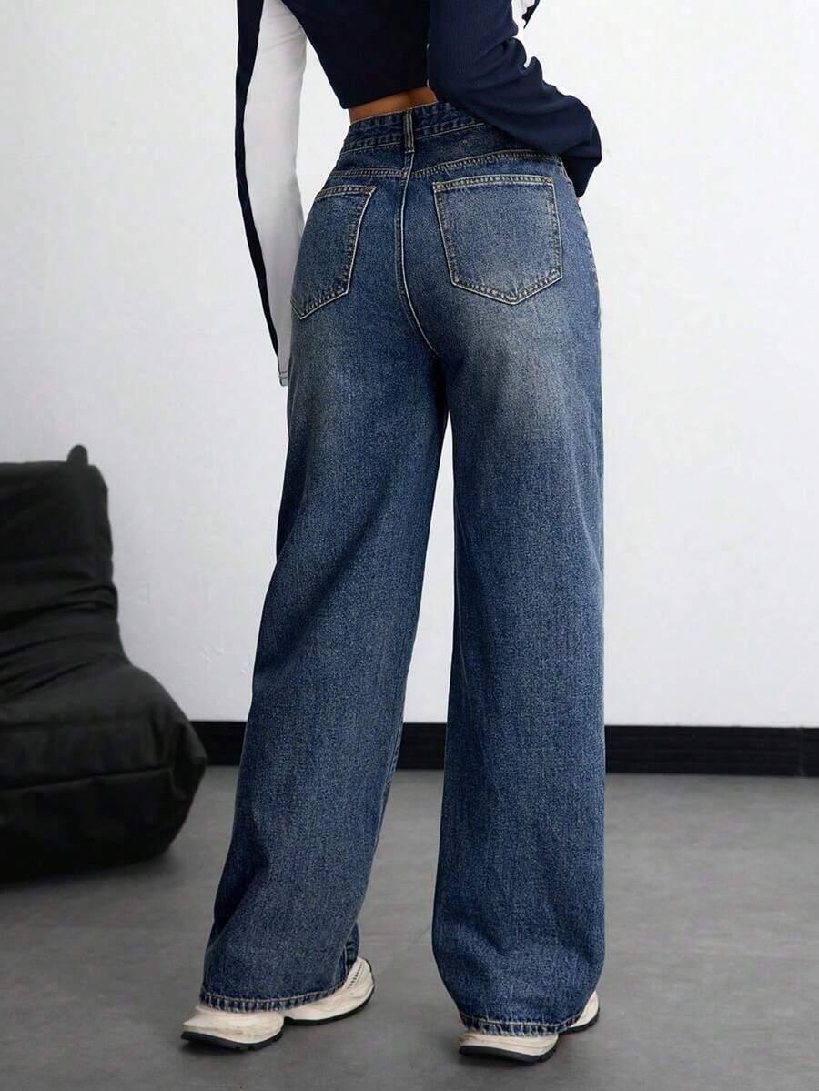 spodnie jeans wysoki stan