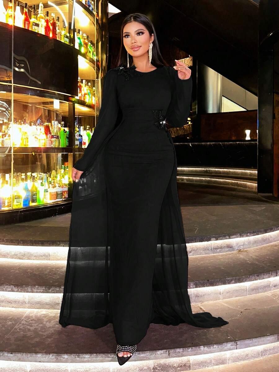 czarna maxi sukienka