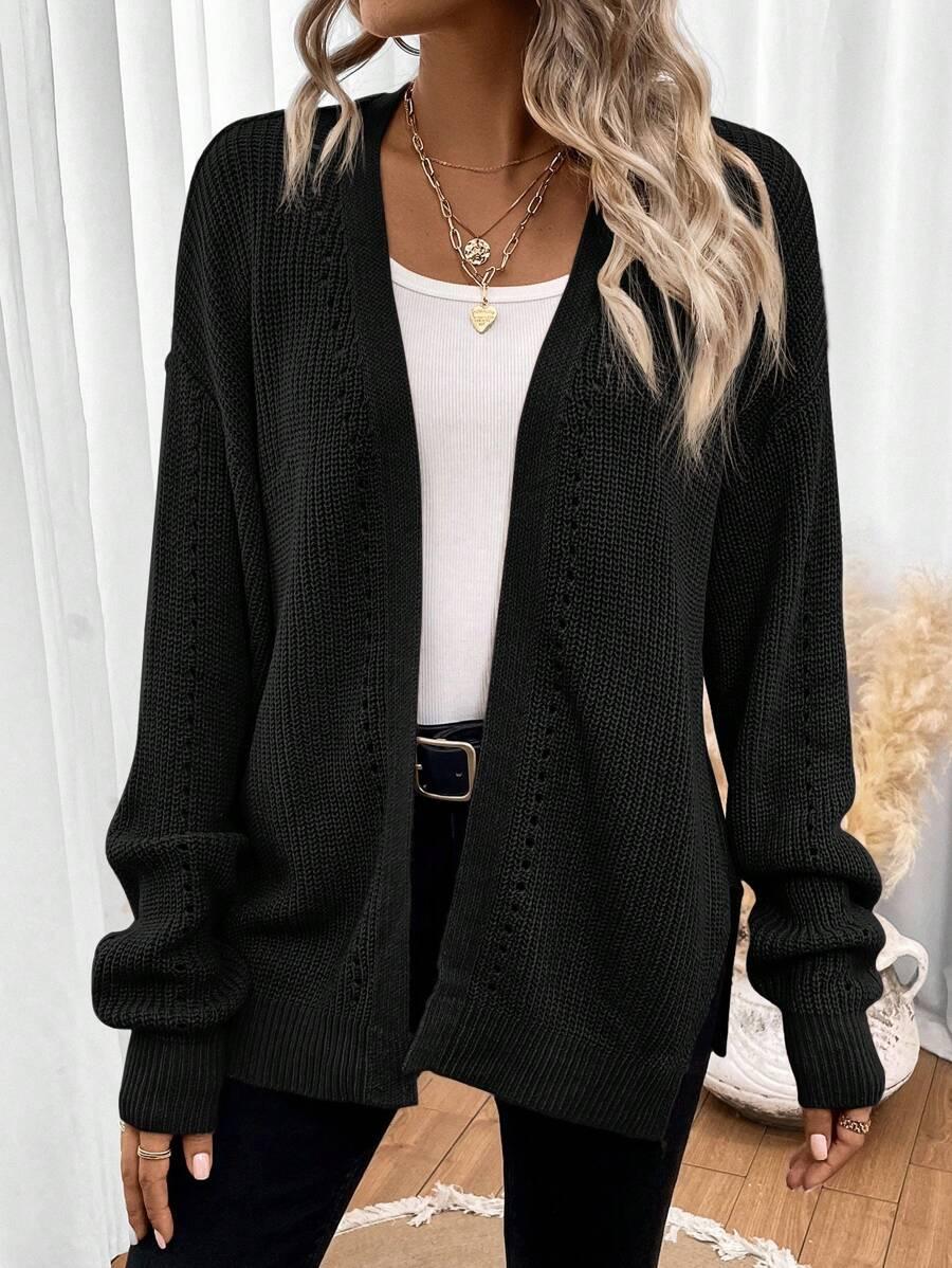 CZARNY SWETER KARDIGAN 