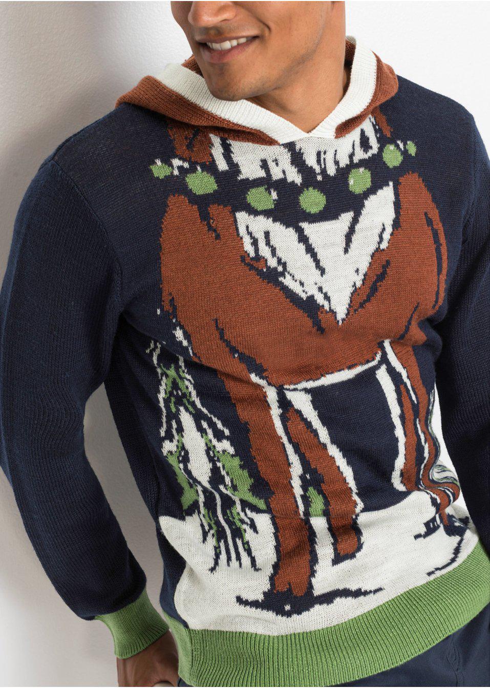 SWETER Z KAPTUREM  MOTYW ŚWIĄTECZNY