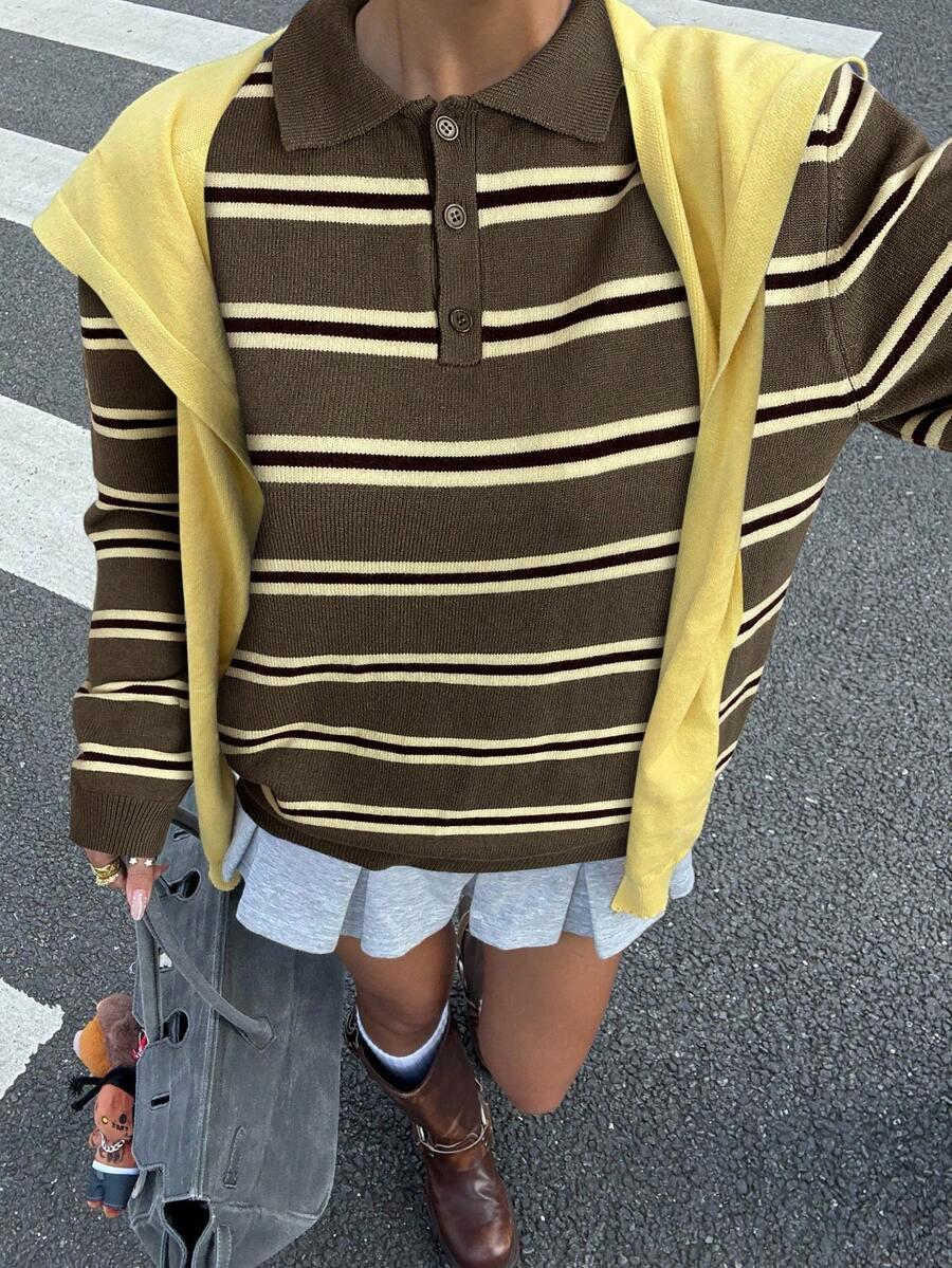 sweter w paski 