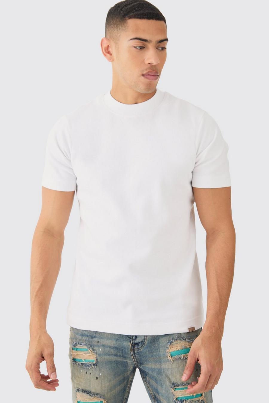 biały t-shirt slim fit