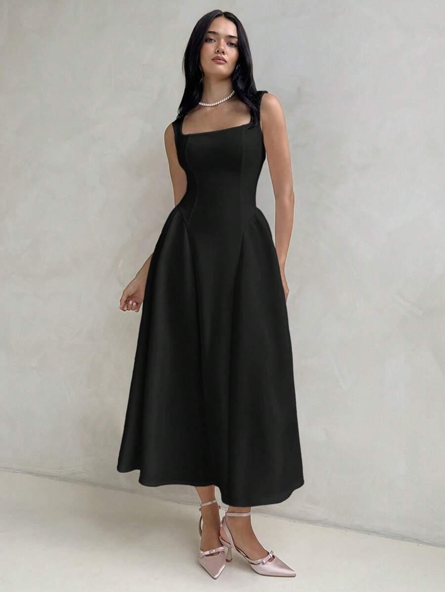 CZARNA MAXI SUKIENKA