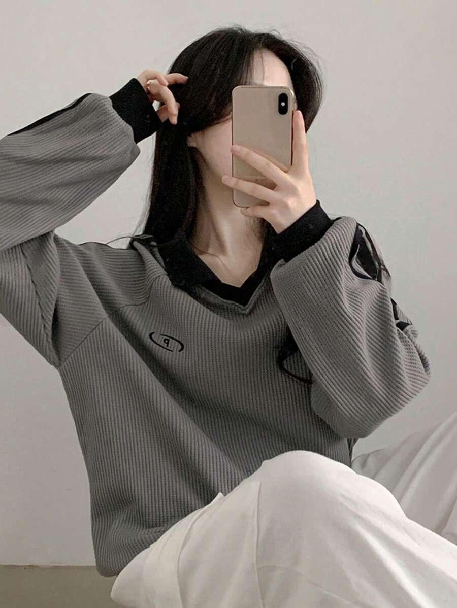 BLUZA Z DŁUGIM RĘKAWEM