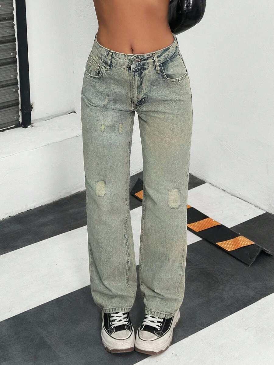 spodnie jeans przetarcia 