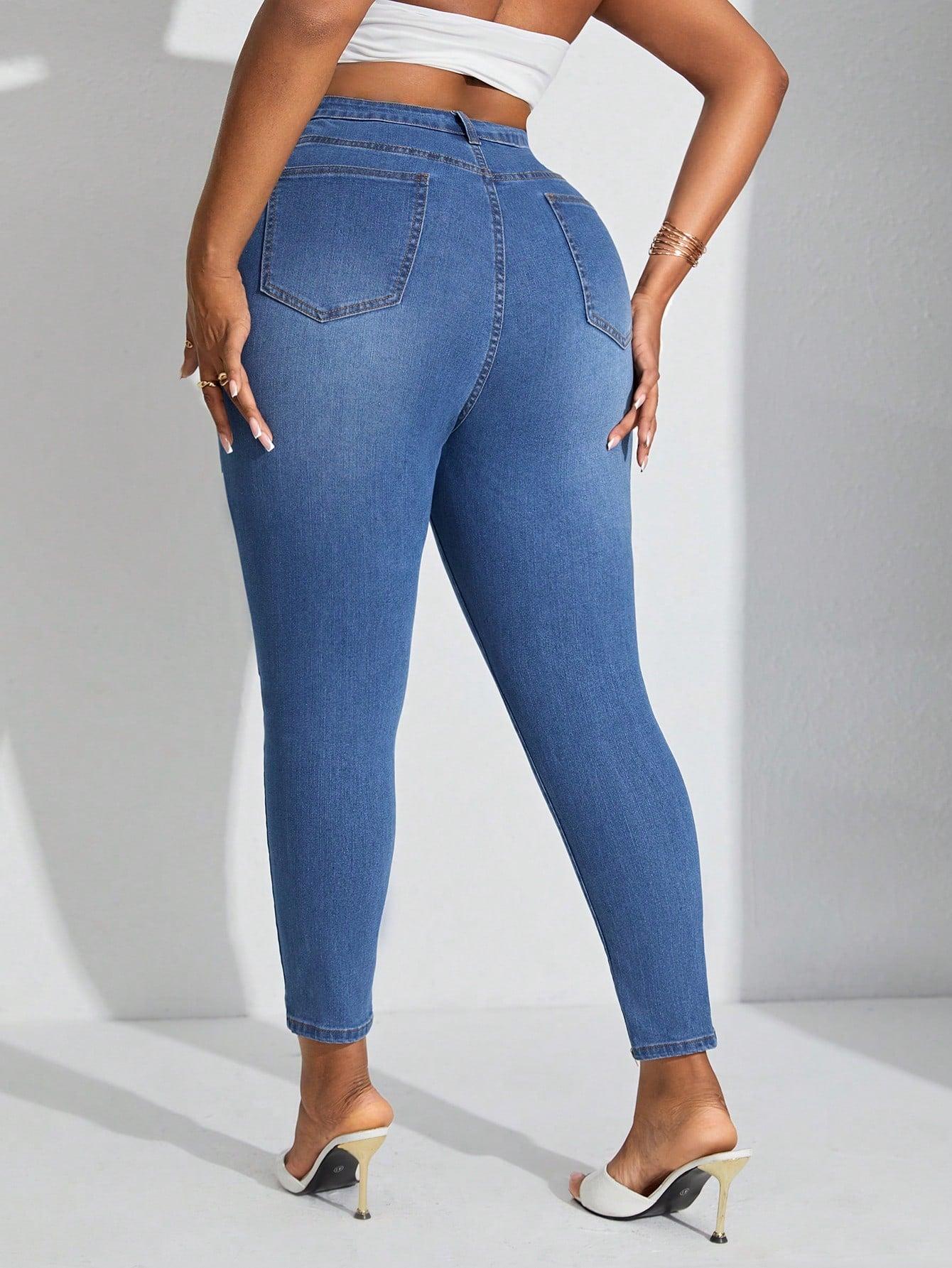 spodnie rurki jeans wysoki stan guziki