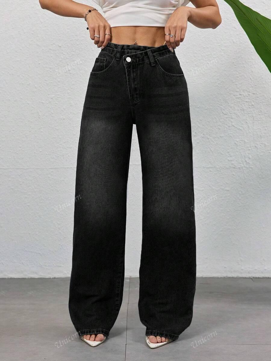 CZARNE SPODNIE JEANS