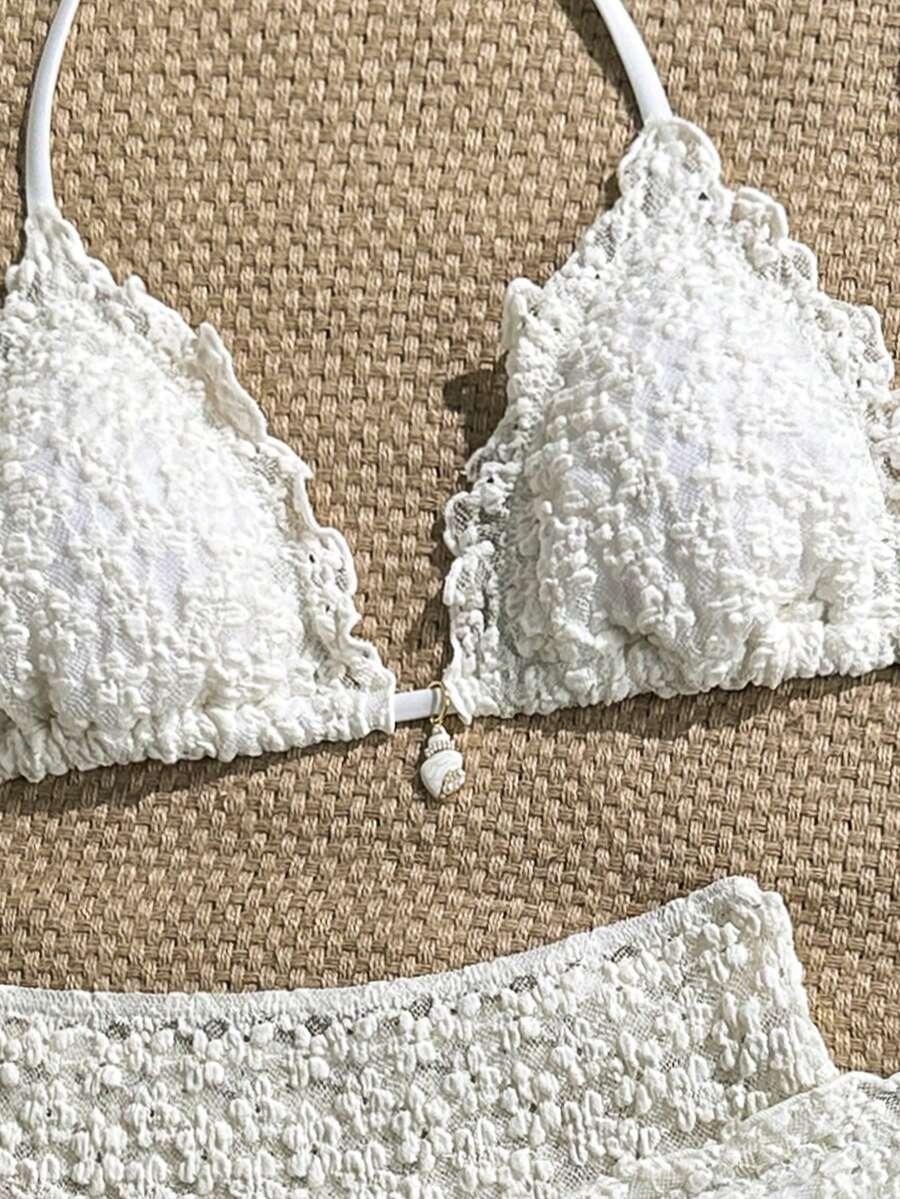 KOMPLET BIKINI WIĄZANY Z NARZUTKĄ