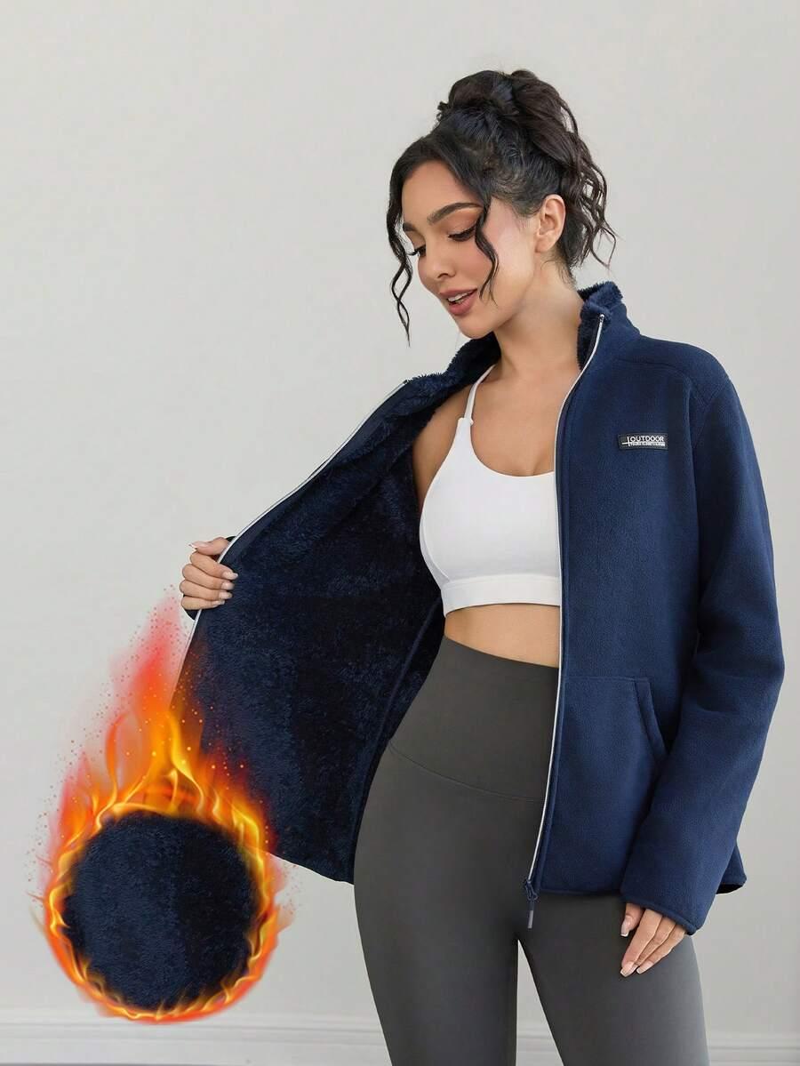 GRANATOWA ROZPINANA BLUZA 