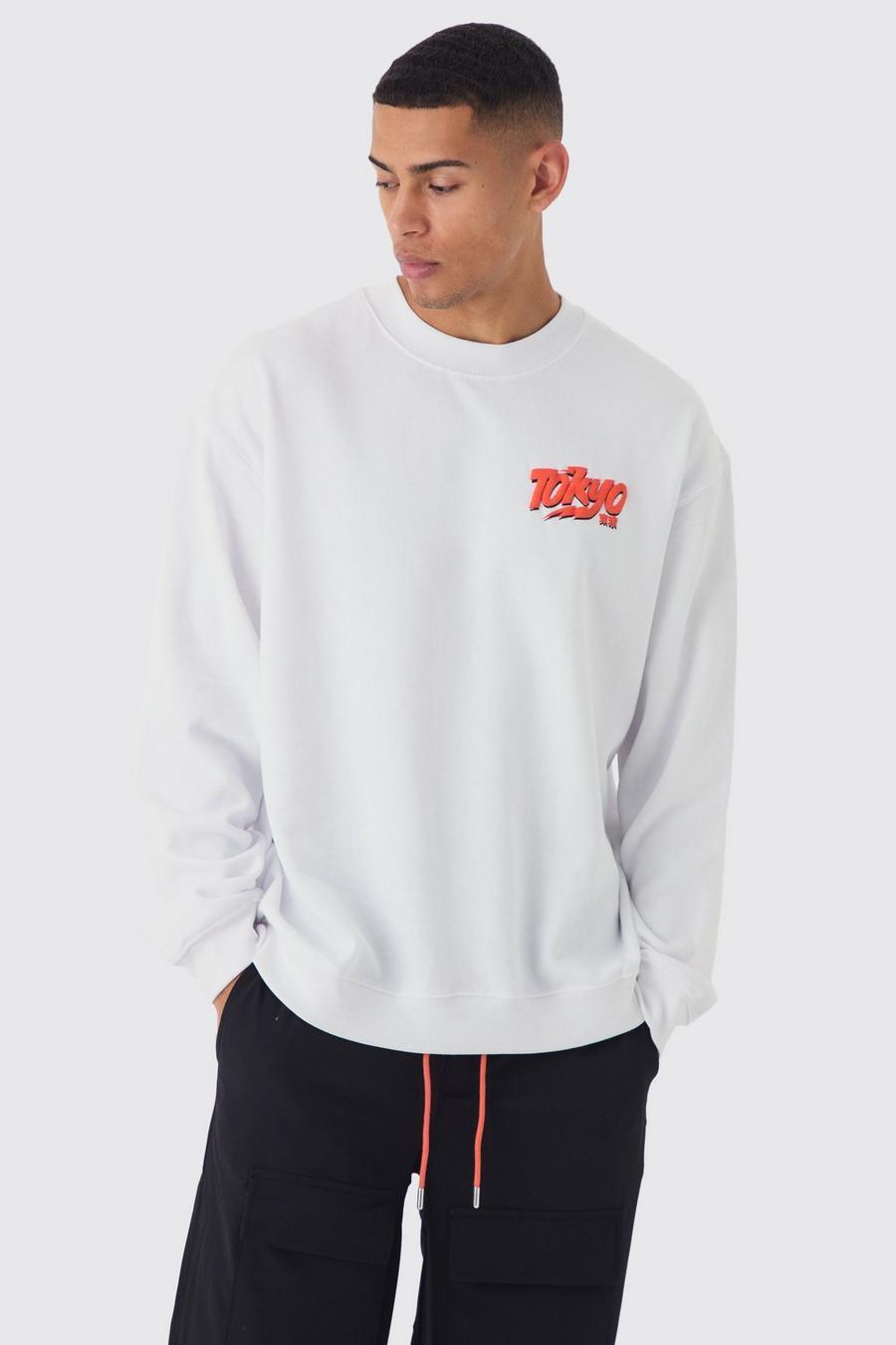 BIAŁA BLUZA OVERSIZE PRINT