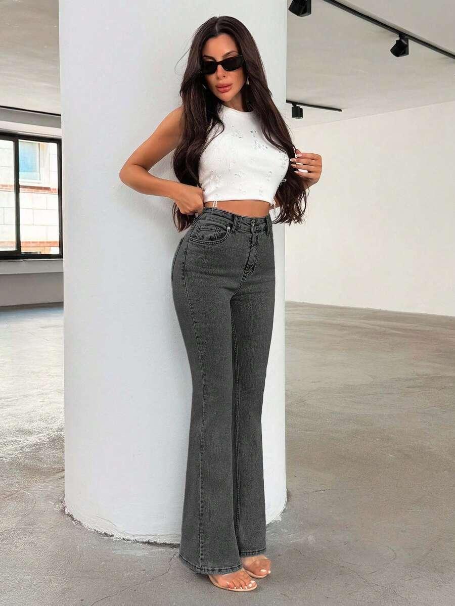 szare spodnie jeans 