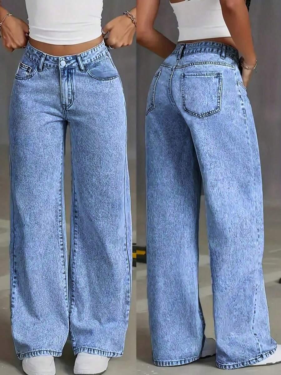 niebieskie spodnie jeans 