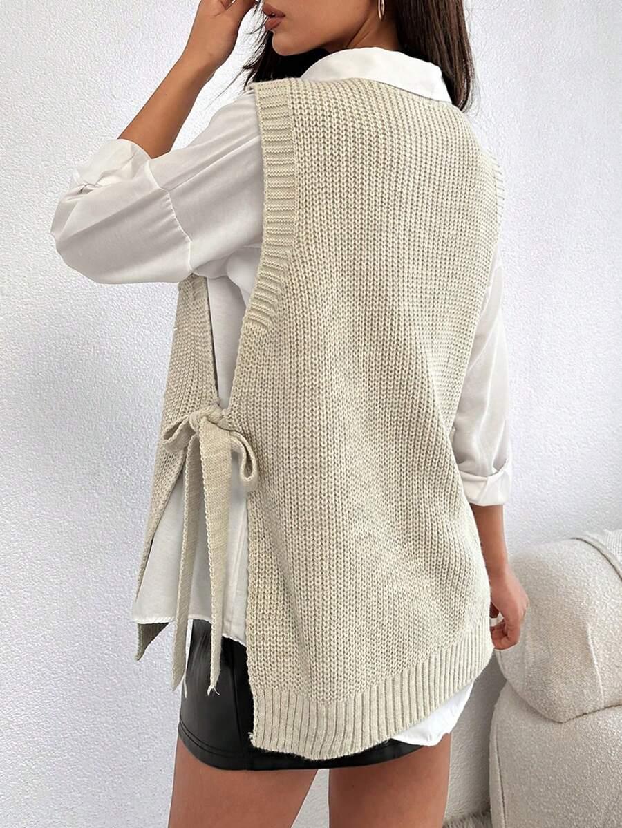 beżowy sweter zdobienie 