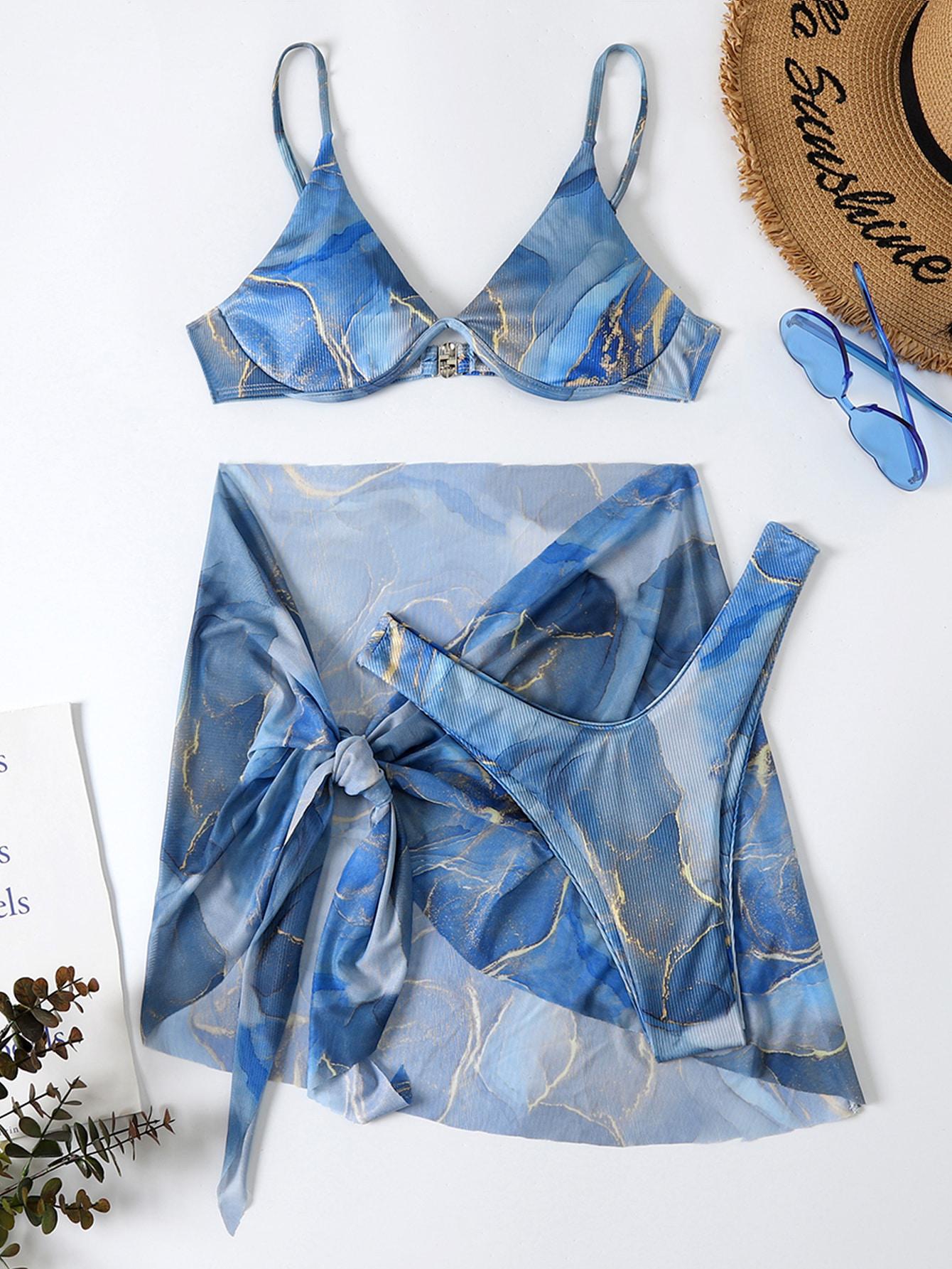 3-CZĘŚCIOWY KOMPLET BIKINI PRINT