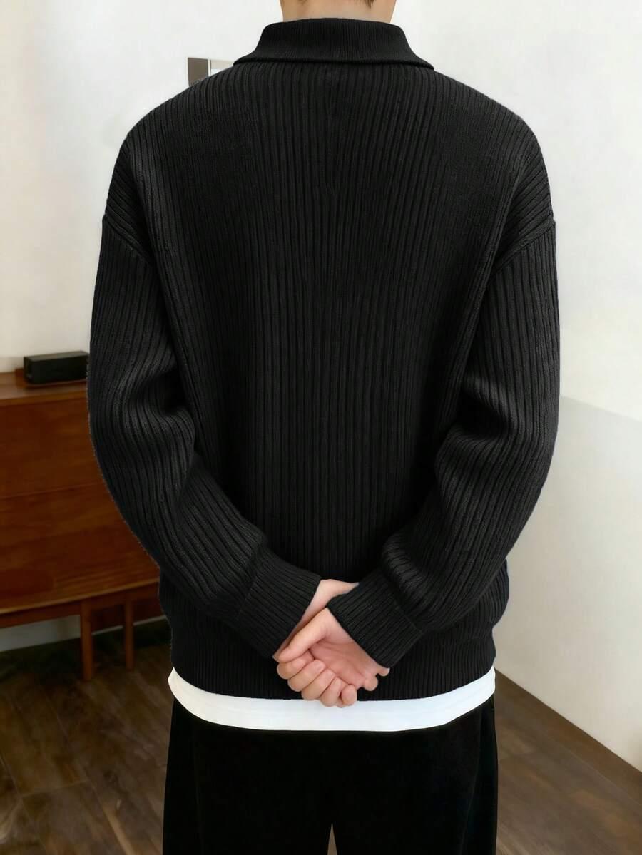 czarny sweter kołnierz zip