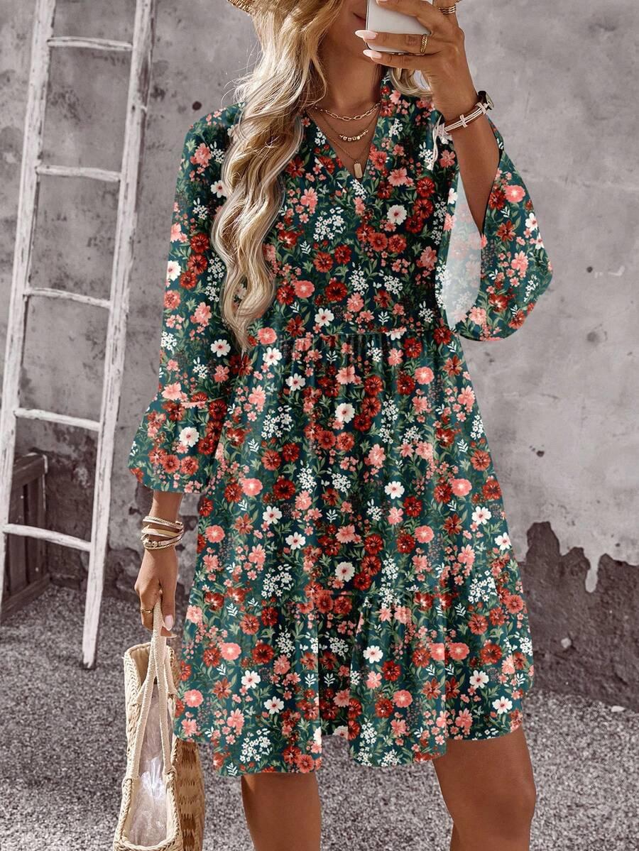 SUKIENKA MIDI ROZKLOSZOWANA BOHO 