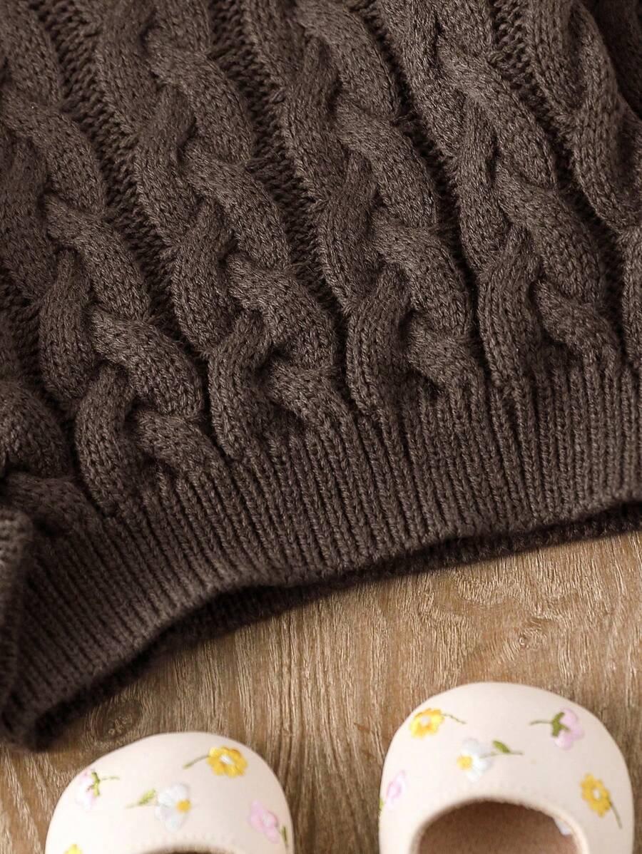 BRĄZOWY DZIANINOWY SWETER