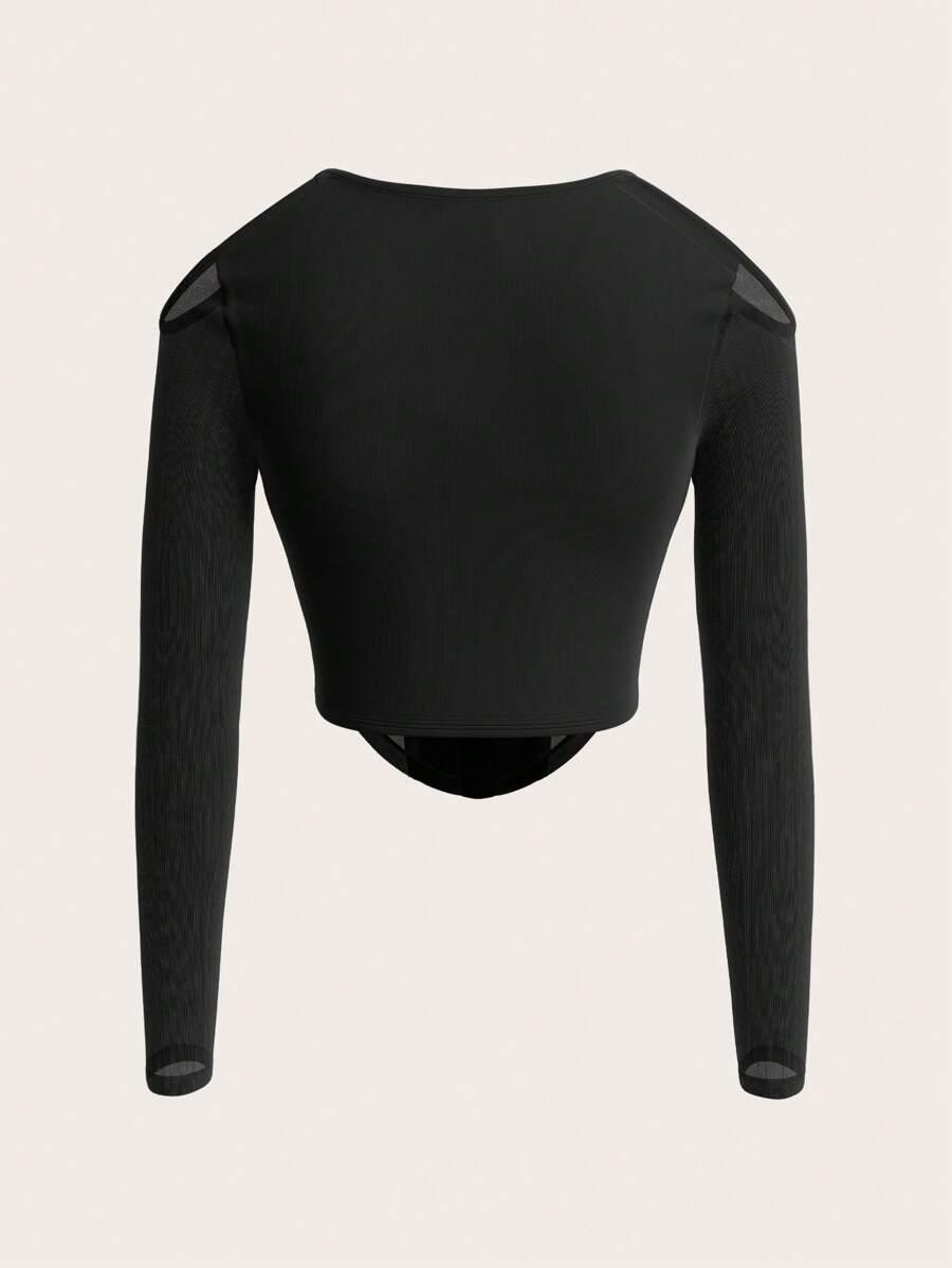 CZARNA BLUZKA SIATECZKA 