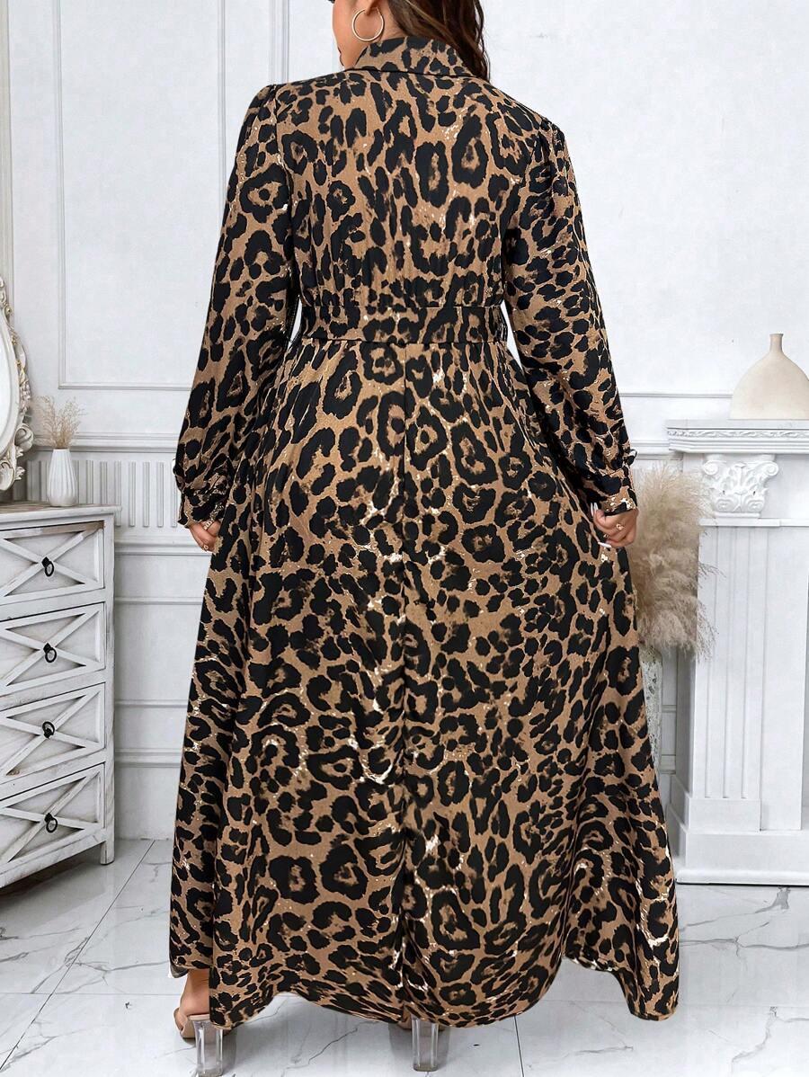 koszulowa maxi sukienka animal print